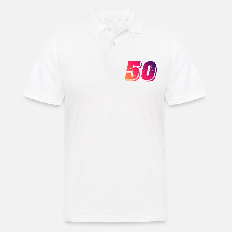 50 Zahl Symbol - Männer Poloshirt - Weiß