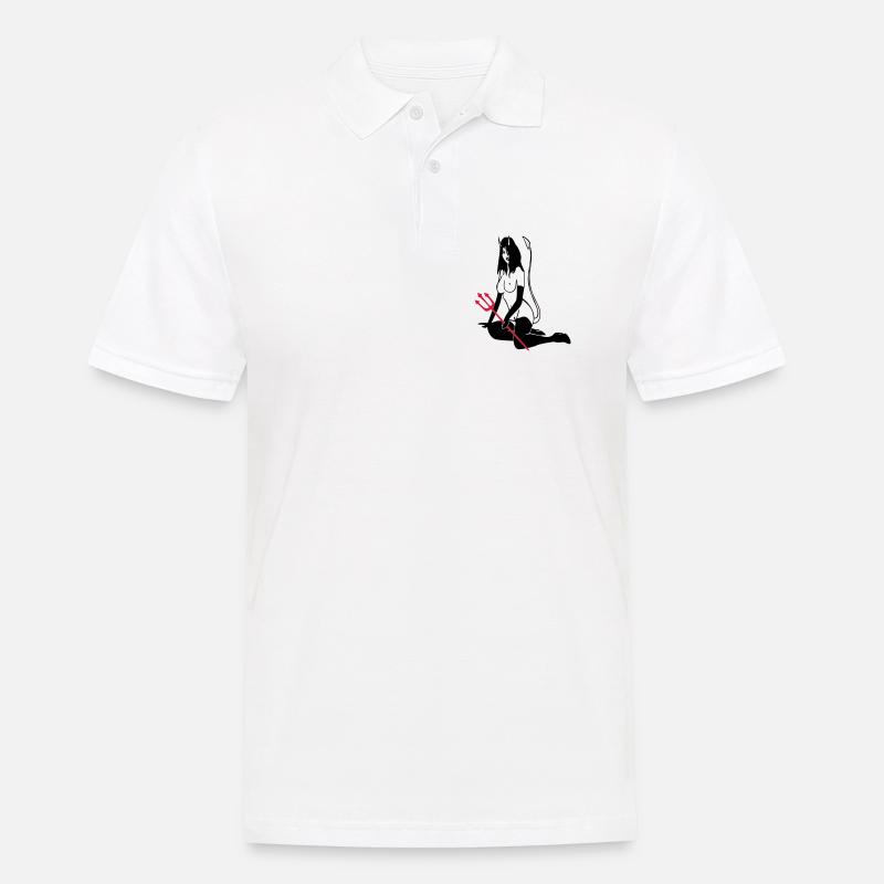 Teufelchen - Männer Poloshirt - Weiß