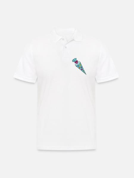 Zuckertüte Schultüte - Männer Poloshirt - Weiß