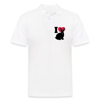 I love rabbits - Men's Polo Shirt - white - Front - Kai (181cm)