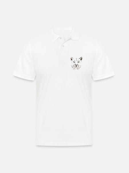 Wildkatze - Männer Poloshirt - Weiß
