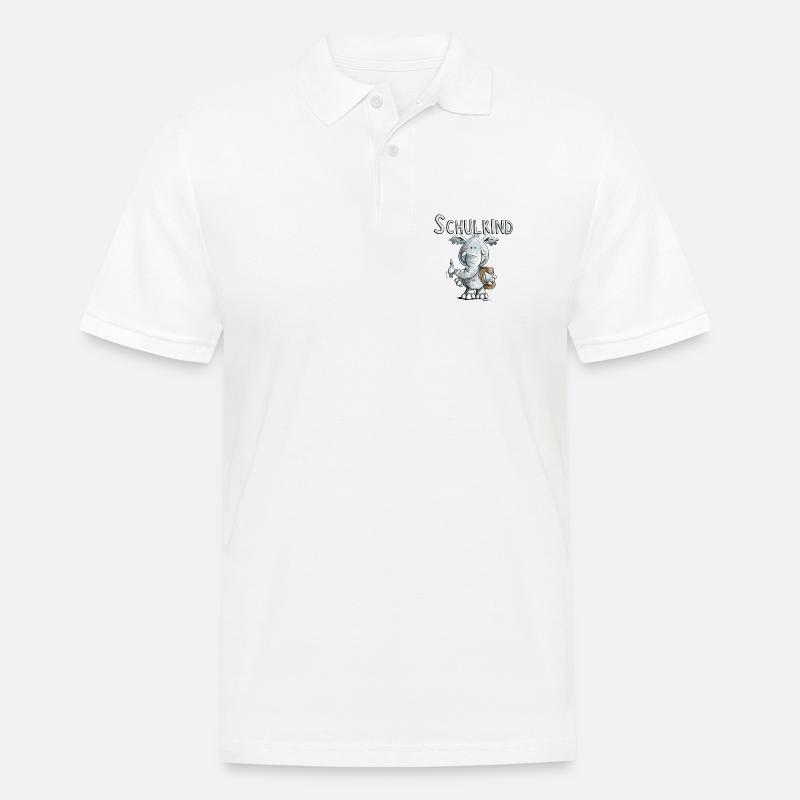 Schulkind Elefant I Einschulung Geschenk - Männer Poloshirt - Weiß