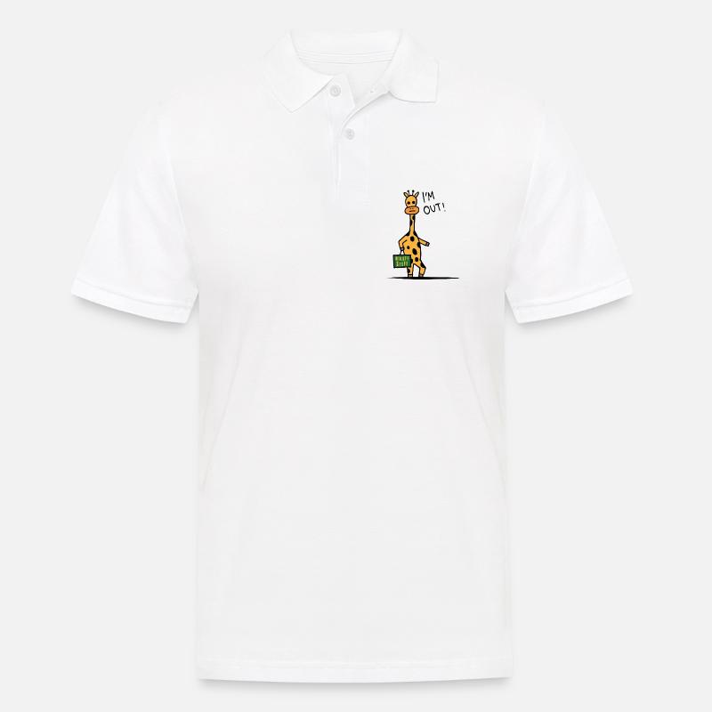 Lässigkeit auf langen Beinen coole Giraffe - Männer Poloshirt - Weiß