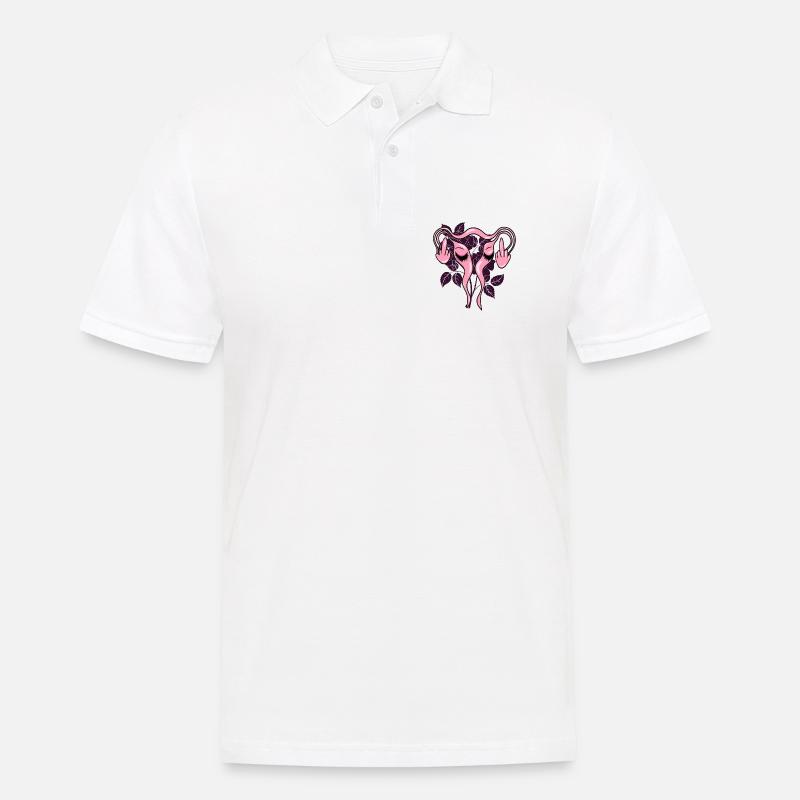 Mittelfinger Uterus Gebärmutter Pro-Choice - Männer Poloshirt - Weiß