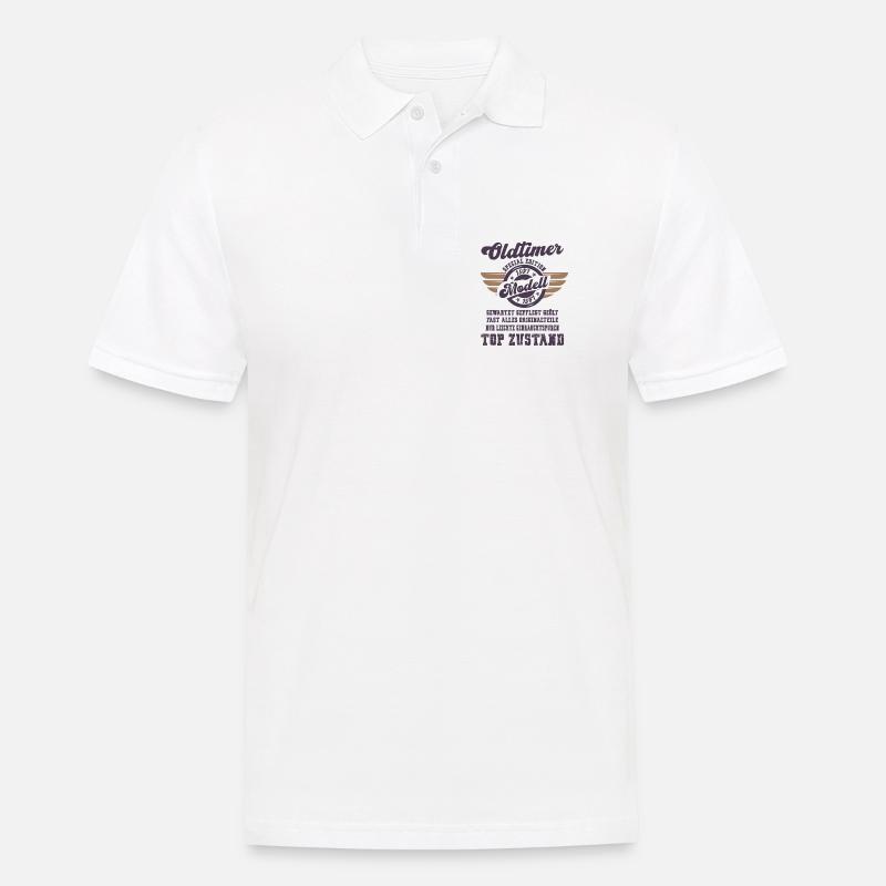 Oldtimer Modell Retro Flügel Geschenk - Männer Poloshirt - Weiß