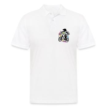 Bmx Racing Retro Bunt - Bmx Fahrrad - Bmx Bike - Polo Homme - blanc - Devant - Kai (181cm)