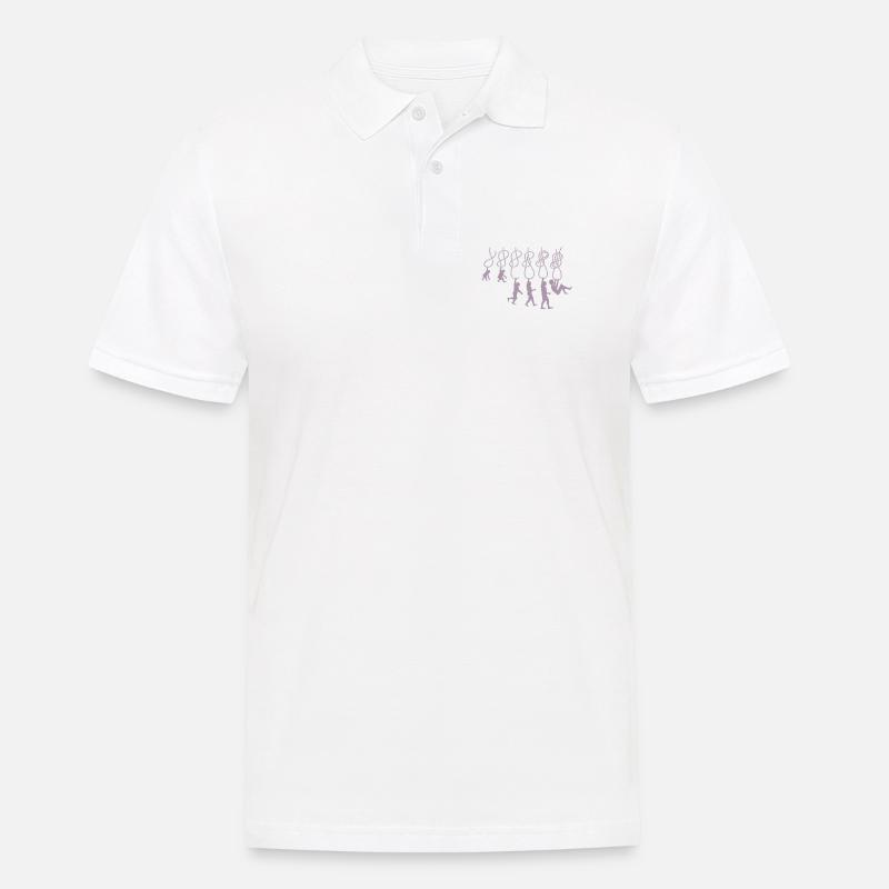 Evolution Klettern Kletterknoten Achter Knoten - Männer Poloshirt - Weiß