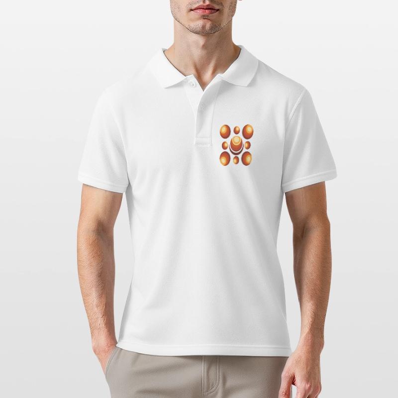 70s Wallpaper Pattern Retro Circle Pattern Polo Homme