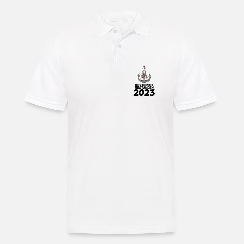 Bootsführerschein 2023 Motorboot Geschenk - Männer Poloshirt - Weiß