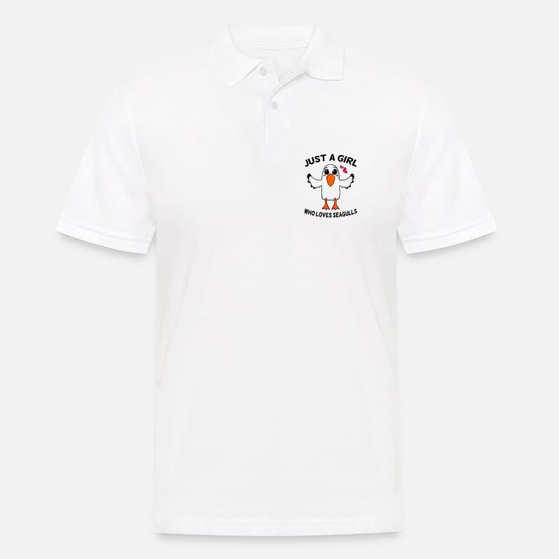 Möwe Spruch Mädchen Nordsee - Männer Poloshirt - Weiß