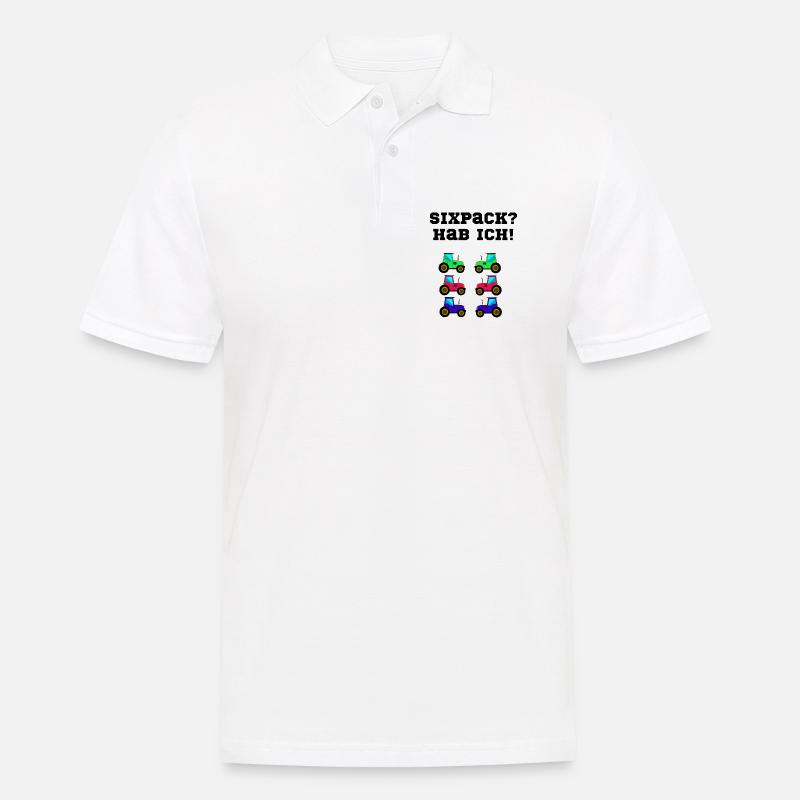trecker sixpack kinder traktor - Männer Poloshirt - Weiß