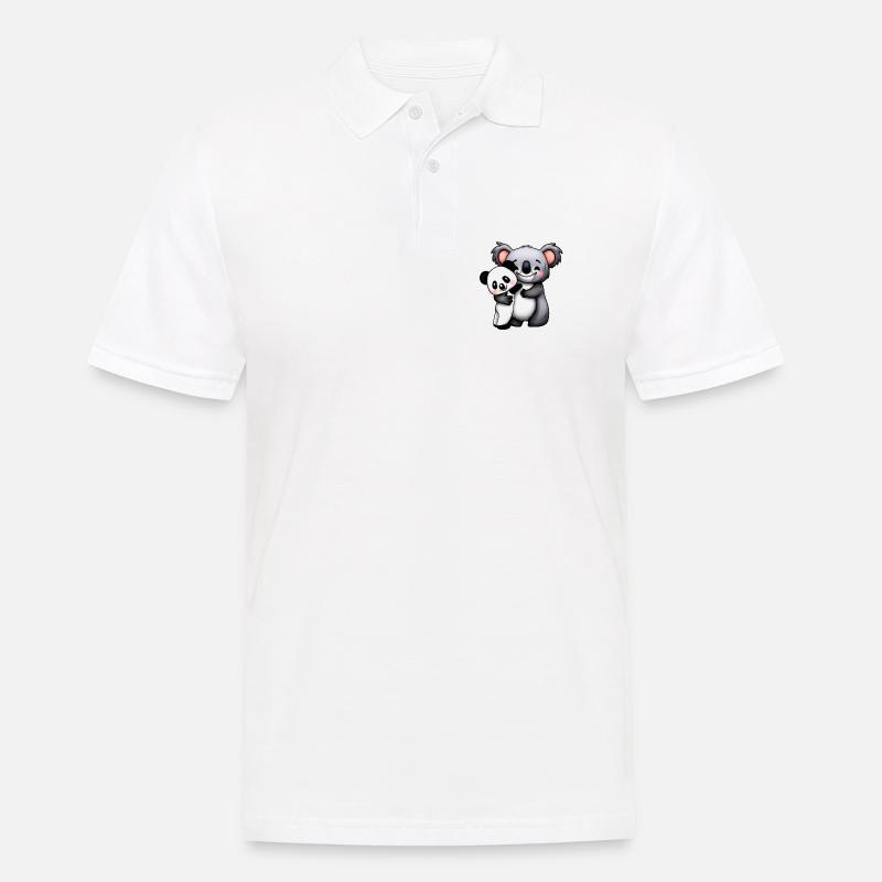 simpatico orso koala e orso panda squeeze e - Polo da uomo - bianco