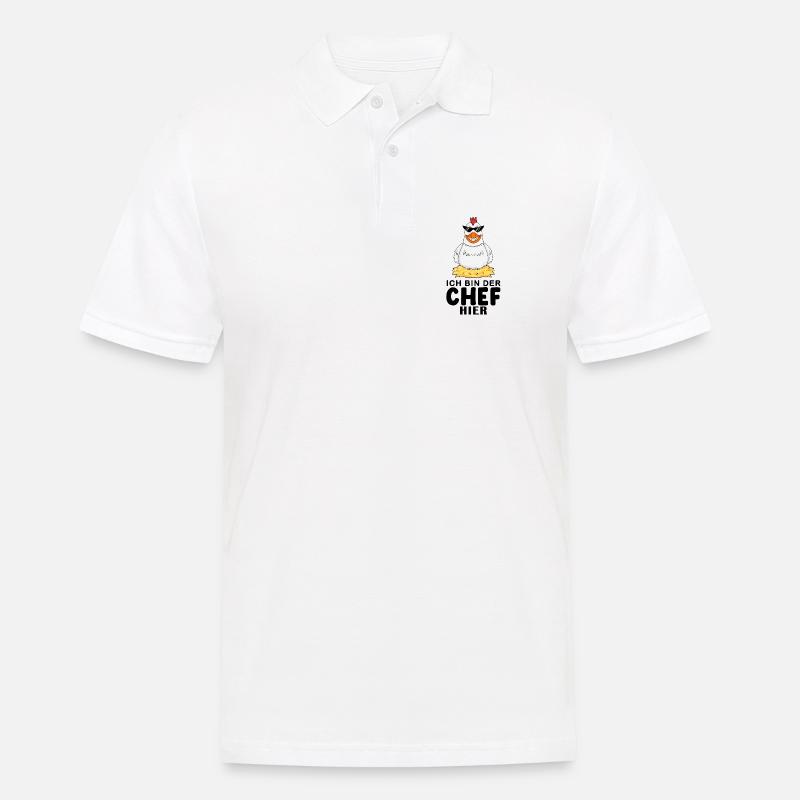 cooles Huhn Chef Spruch - Männer Poloshirt - Weiß