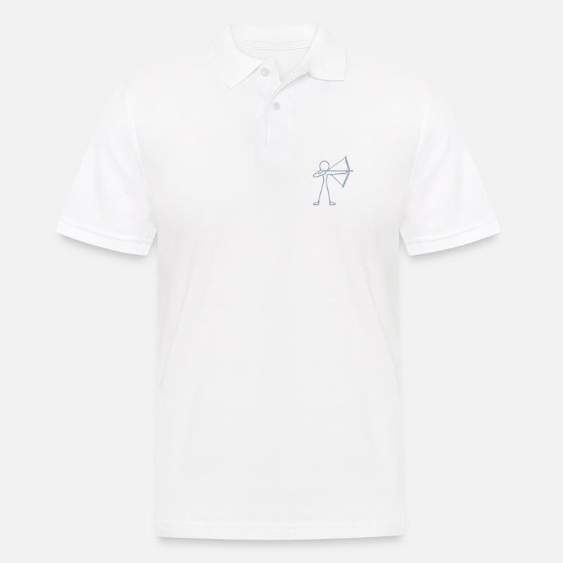 Strichmännchen Bogen Bogenschießen Bogenschütze - Männer Poloshirt - Weiß