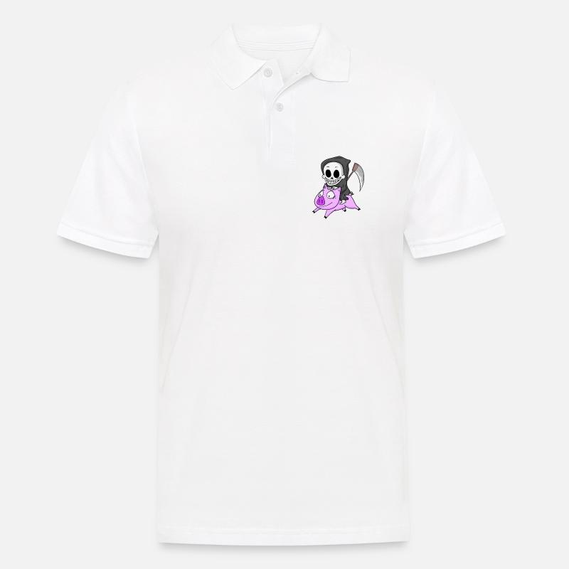 Sensenmann Schwein - Männer Poloshirt - Weiß