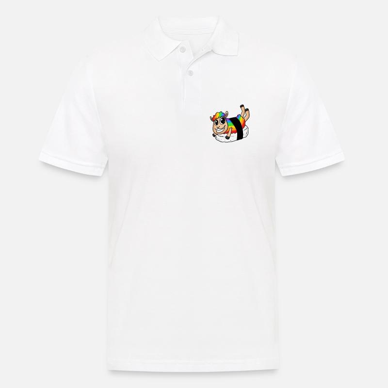 Regenbogen Sushi Schaf - Männer Poloshirt - Weiß