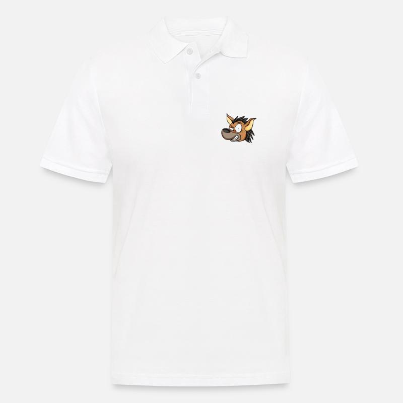 Hyäne - Männer Poloshirt - Weiß