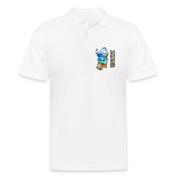 Watercolor Map Sardinia - Men's Polo Shirt - white - Front - Kai (181cm)