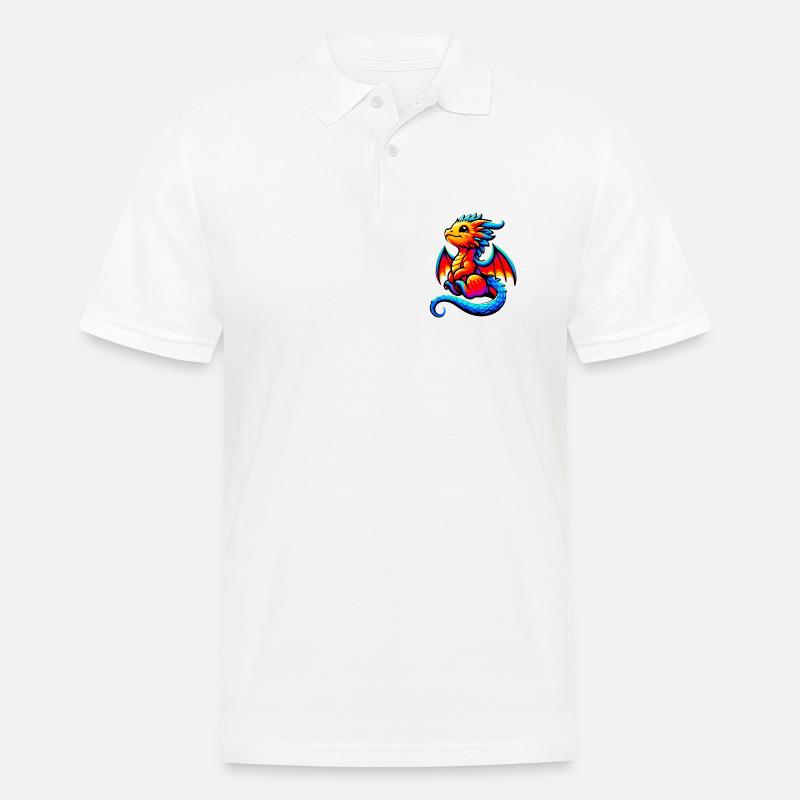 Drache - Männer Poloshirt - Weiß