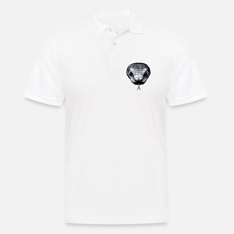 Schlange Python Kobra Mamba Klapperschlange Snake - Männer Poloshirt - Weiß