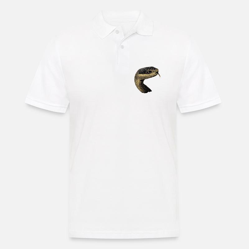 Schlange Python Kobra Mamba Klapperschlange Snake - Männer Poloshirt - Weiß