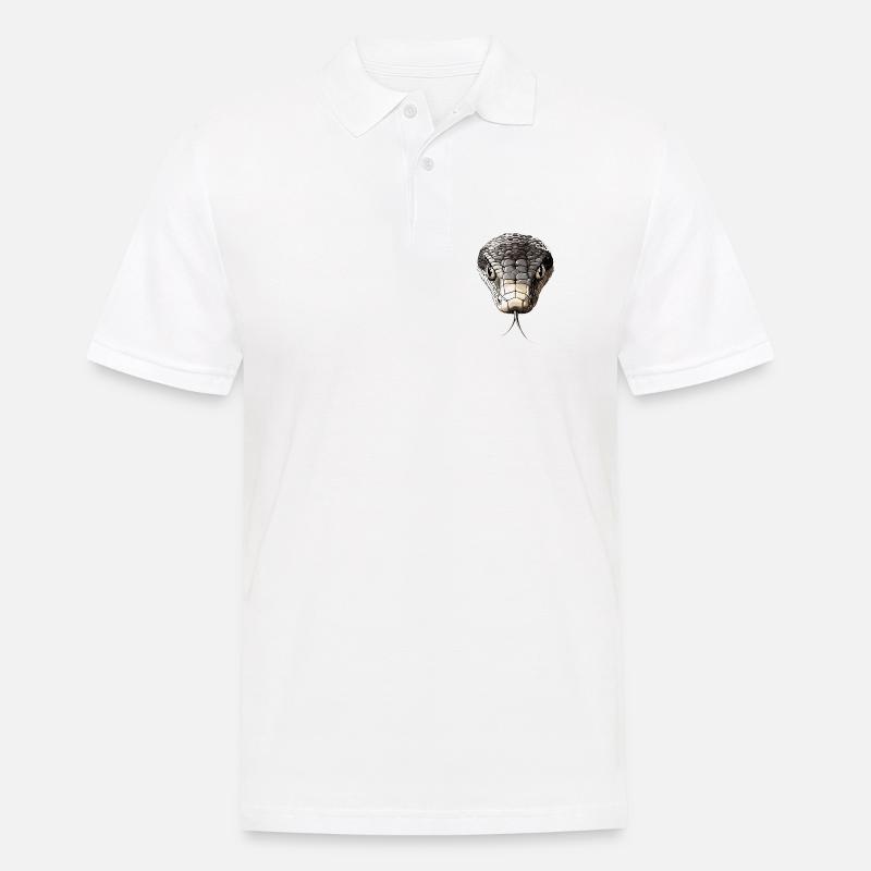 Schlange Python Kobra Mamba Klapperschlange Snake - Männer Poloshirt - Weiß