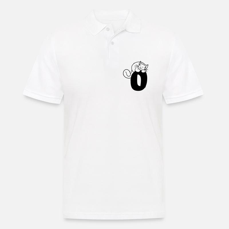 Katze Buchstabe O - Männer Poloshirt - Weiß