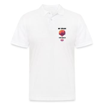 Mon cerveau Votre cerveau Sarcasme Dessin animé Cerveau - Polo Homme - blanc - Devant - Kai (181cm)