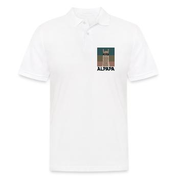 Papa Alpaga Papa Drôle Lama Cadeau de Fête des Pères - Polo Homme - blanc - Devant - Kai (181cm)