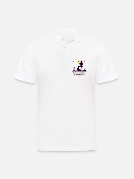 Hexe die mit dem Hund geht ! - Männer Poloshirt - Weiß
