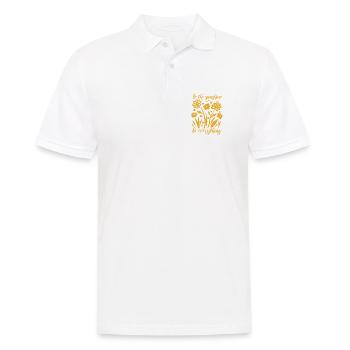 Blumen - Frühling - Be the sunshine - Spruch - Männer Poloshirt - Weiß - Vorne - Kai (181cm)
