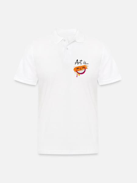 Kunst ist - Männer Poloshirt - Weiß