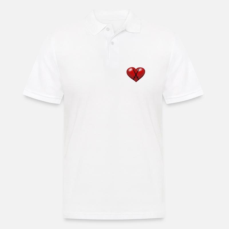 Coeur Coeurs Épées Épée Épéiste - Polo Homme - blanc