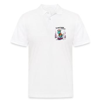 Ziegen-Rollbrett-Flitzer - Männer Poloshirt - Weiß - Vorne - Kai (181cm)