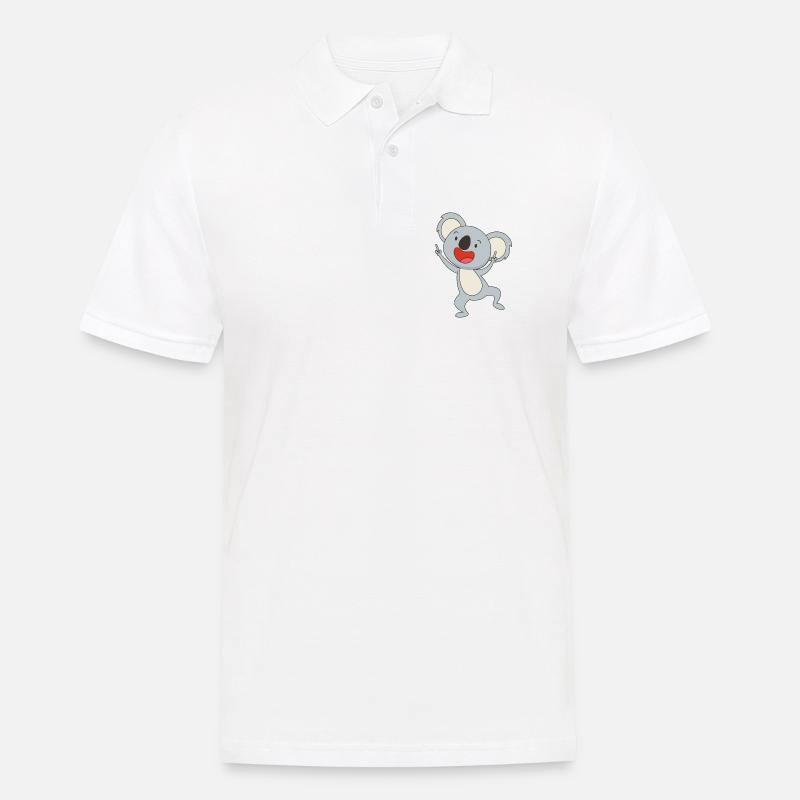 Dancing Koala Joy - Männer Poloshirt - Weiß