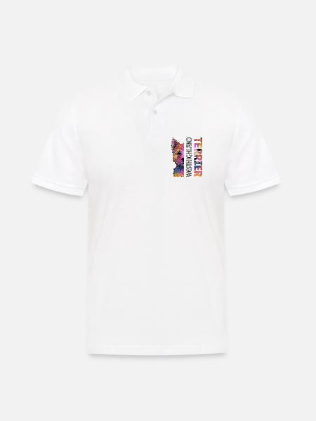 Bunter West Highland Terrier - Männer Poloshirt - Weiß