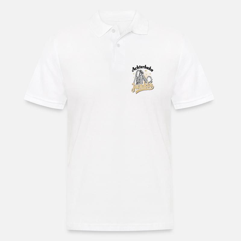 Achterbahn Junkie - Freizeitpark - Looping - Männer Poloshirt - Weiß