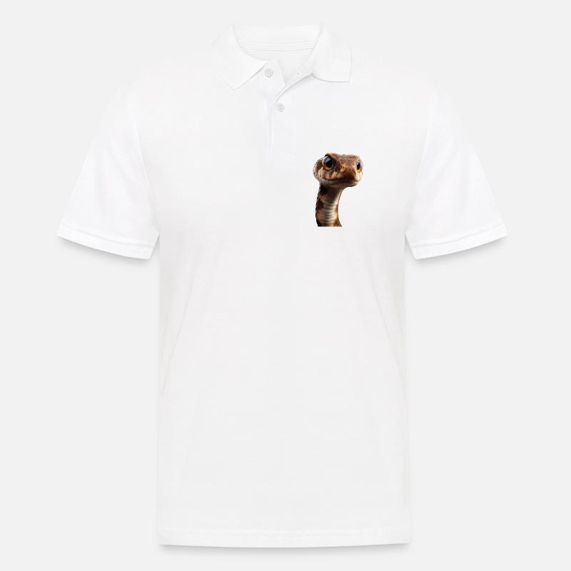 Schlange Python Kobra Klapperschlange Schlangen - Männer Poloshirt - Weiß