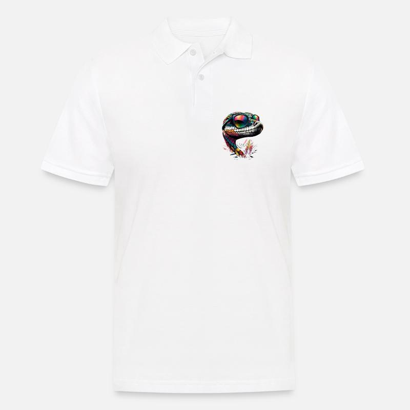 Schlange Python Kobra Klapperschlange Schlangen - Männer Poloshirt - Weiß