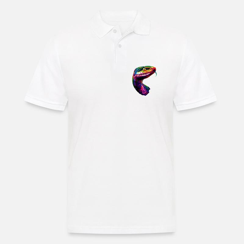 Schlange Python Kobra Klapperschlange Schlangen - Männer Poloshirt - Weiß