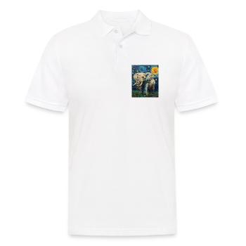 Éléphant Van Gogh Style Nuit étoilée - Polo Homme - blanc - Devant - Kai (181cm)