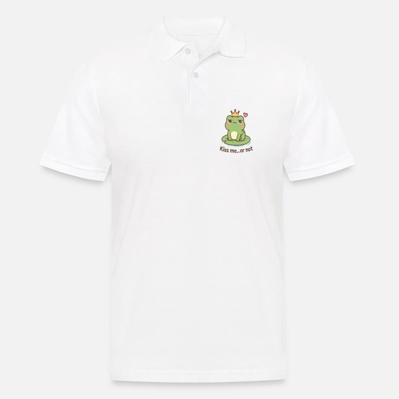 Kussfrosch König – Küss mich oder nicht - Männer Poloshirt - Weiß