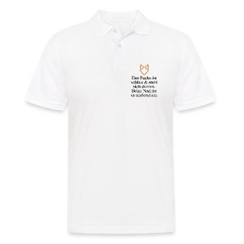 STATEMENT GEGEN RECHTS - Männer Poloshirt - Weiß - Vorne - Kai (181cm)