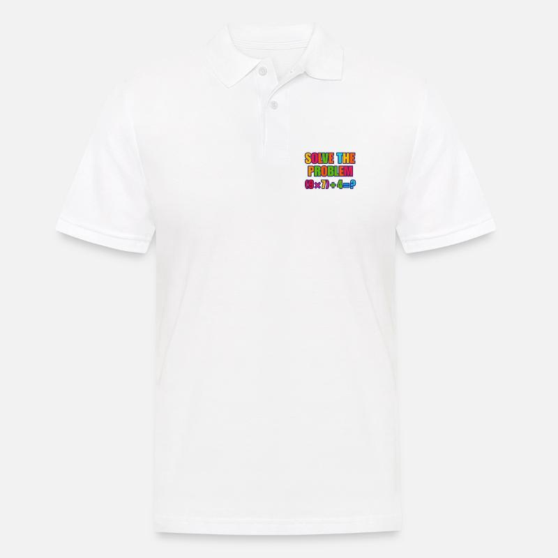 67 Meme, Solve the Problem Math Puzzle  - Men's Polo Shirt - white