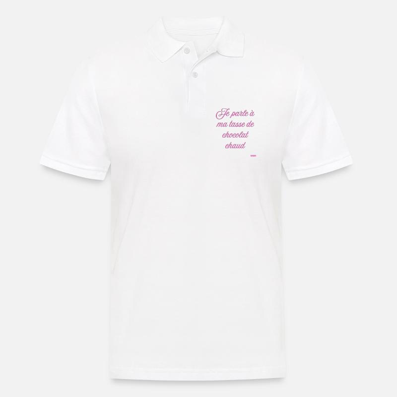 Pink Script Becher mit heißer Schokolade - Männer Poloshirt - Weiß