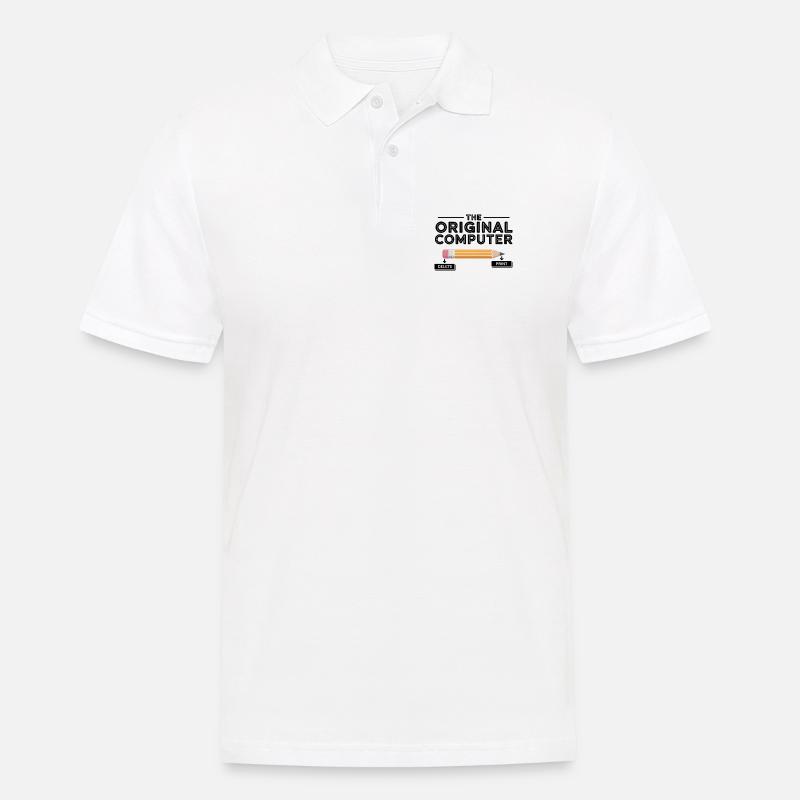 Der Original Computer – Bleistift Delete & Print - Männer Poloshirt - Weiß