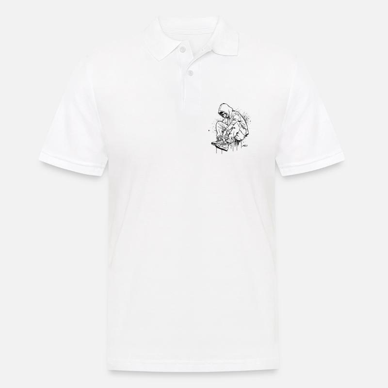 Silhouette Kapuzenpullover Graffiti - Männer Poloshirt - Weiß