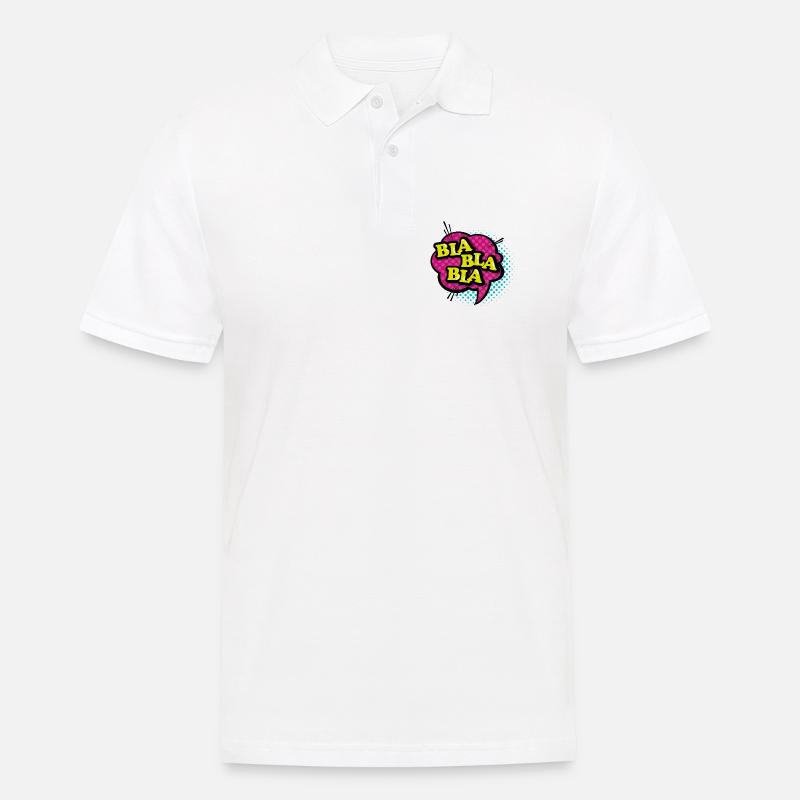 Bla Bla Pop Art Sprechblase - Männer Poloshirt - Weiß
