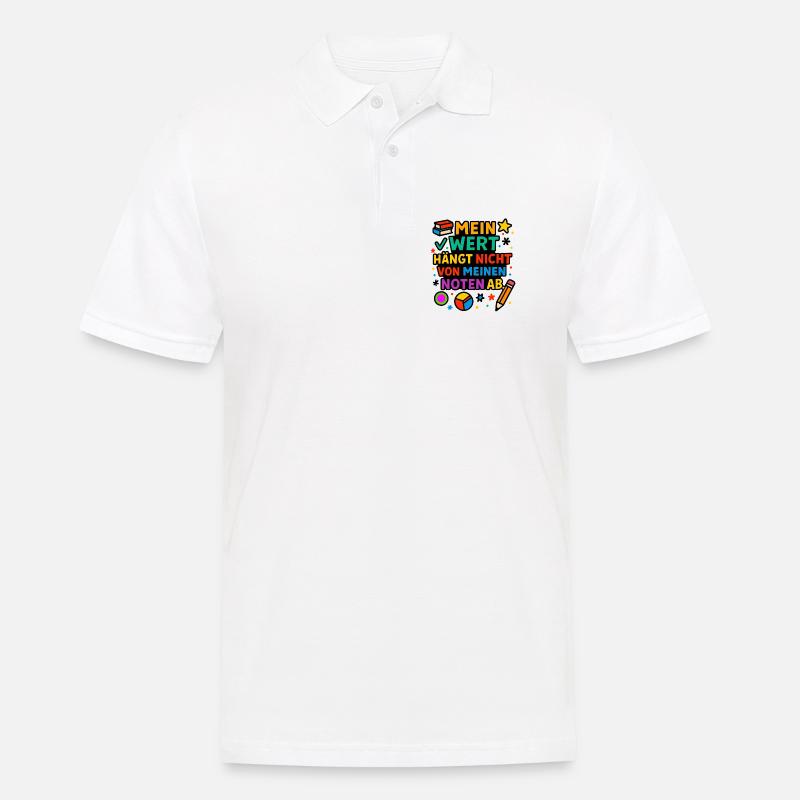 Ma valeur compte, pas mes notes - Polo Homme - blanc