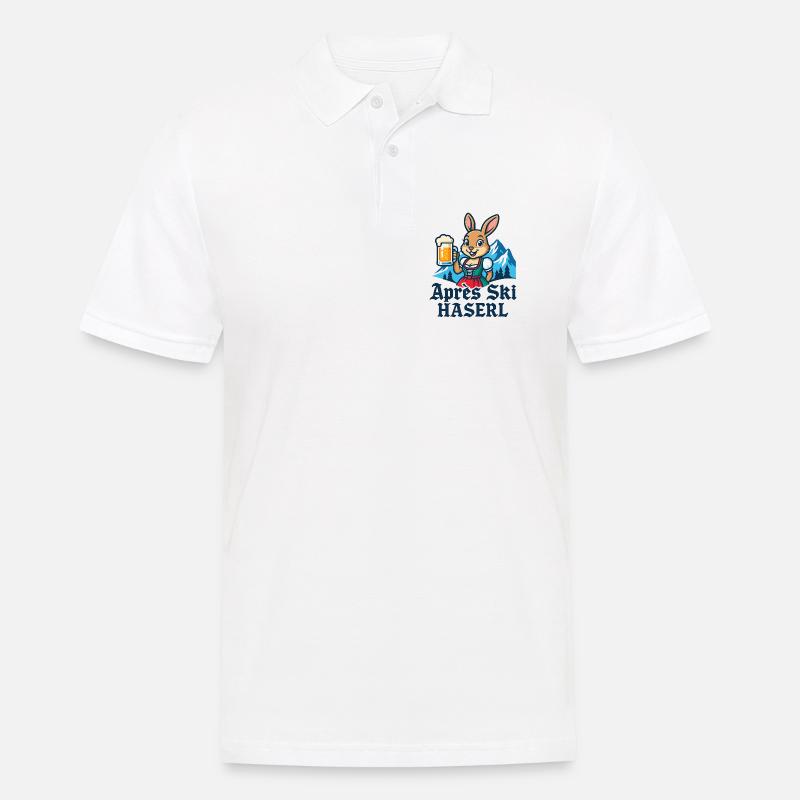 Apres Ski Haserl Dirndl Bier - Männer Poloshirt - Weiß